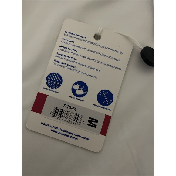 USAG Polo Shirt Adult Medium White Amateur Tour Poly Golf Short Sleeve Cool Logo - Picture 6 of 9